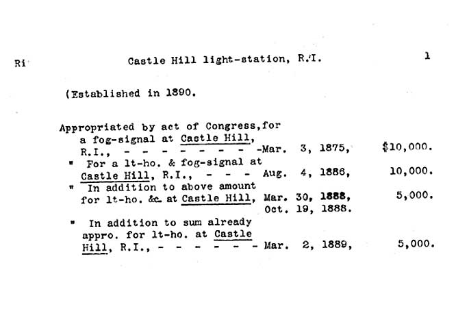 Castle Hill Light - Lighthouse Board Clipping Files-page 1