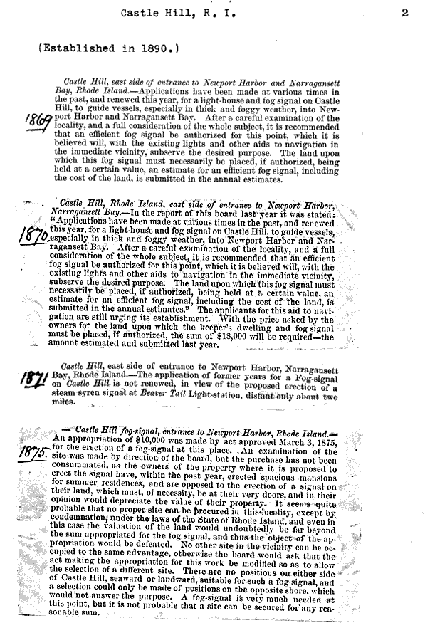 Castle Hill Light - Lighthouse Board Clipping Files - page 2