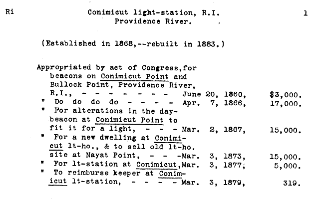 Conimicut Light - Lighthouse Board Clipping Files - page 1