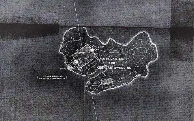 Gull Rock Light - Map Of Gull Rock And The Lighthouse