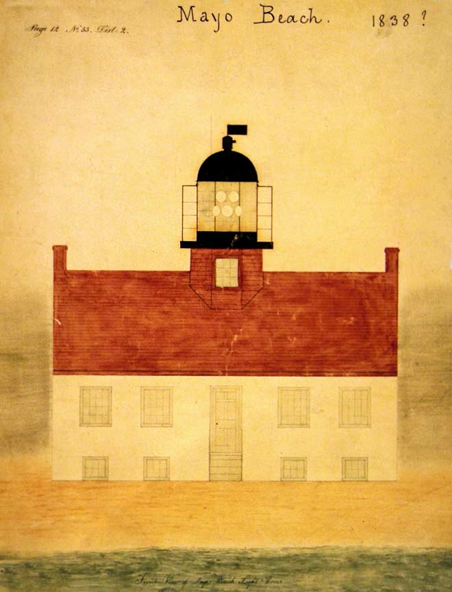 Drawing of 1837 Mayo Beach Lighthouse