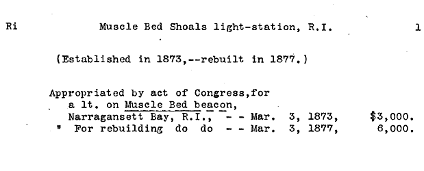 Musselbed Shoals Light - Lighthouse Board Clipping File - page 1