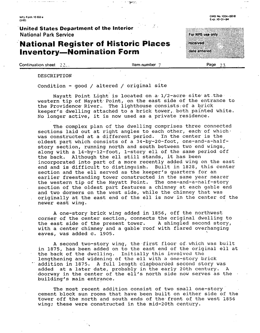 Nayatt Point Lighthouse Letter of Sales-page 2
