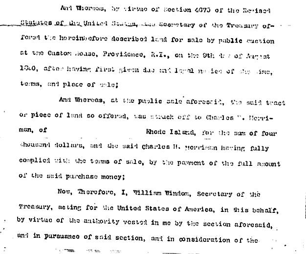 Nayatt Point Lighthouse Letter of Sales-page 1