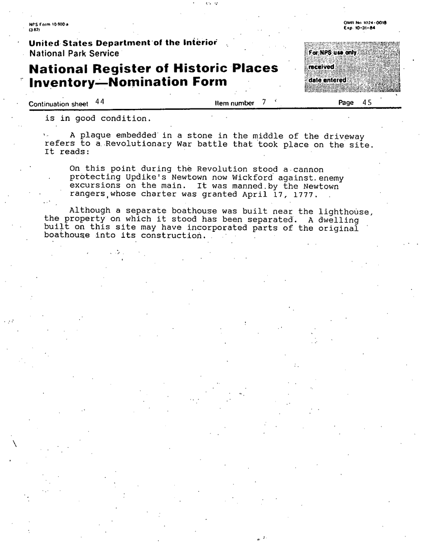National Register of Historic Places Inventory Nomination Form - page 3