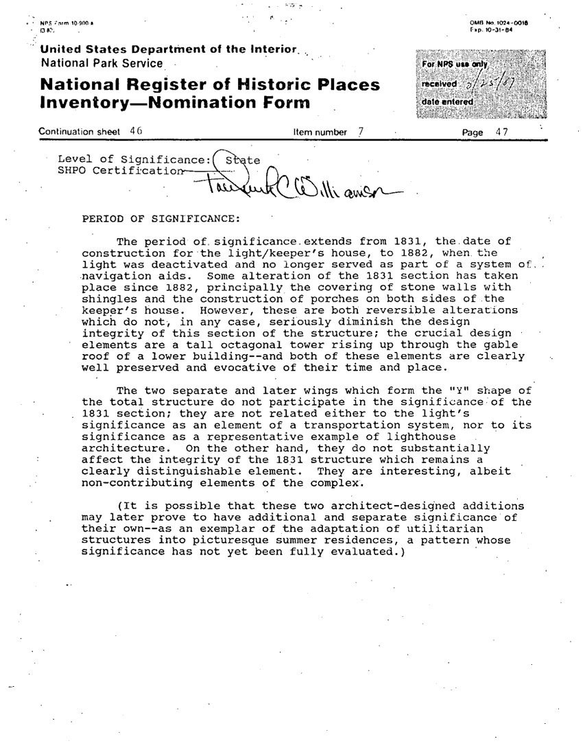 National Register of Historic Places Inventory Nomination Form - page 5