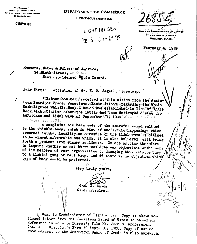 Whale Rock Light - Letter About Mournful Sound of Whale Rock Lighted Whistle Buoy 3 - page 2