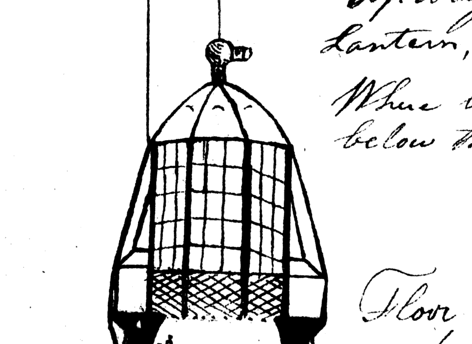 David Melville's Plan of the Lantern for 1754 Beavertail Lighthouse