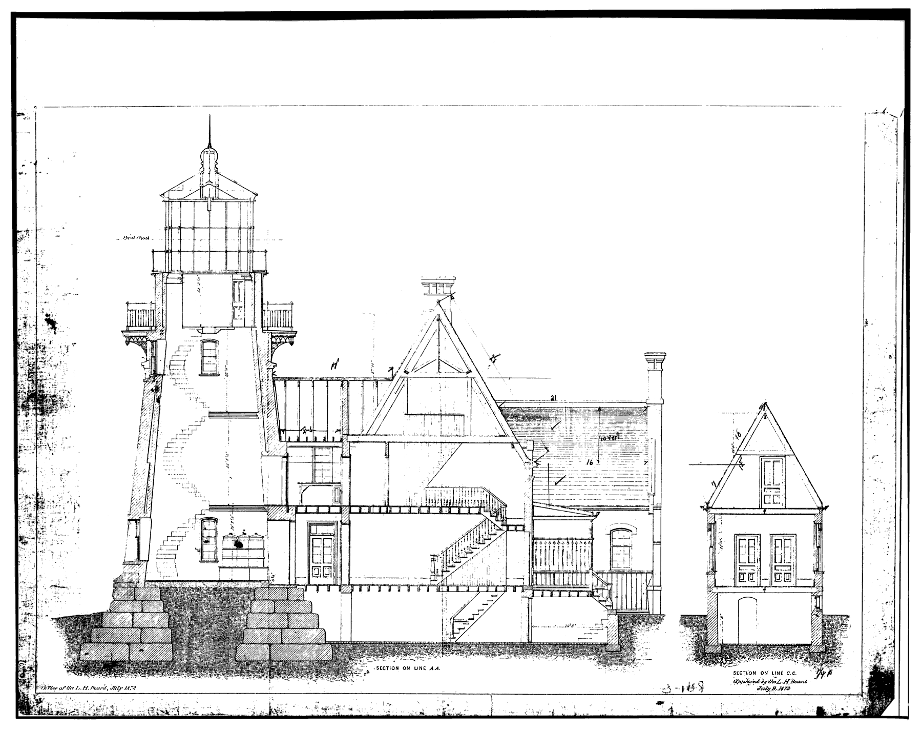 Plan for Cellar of Block Island Southeast Lighthouse