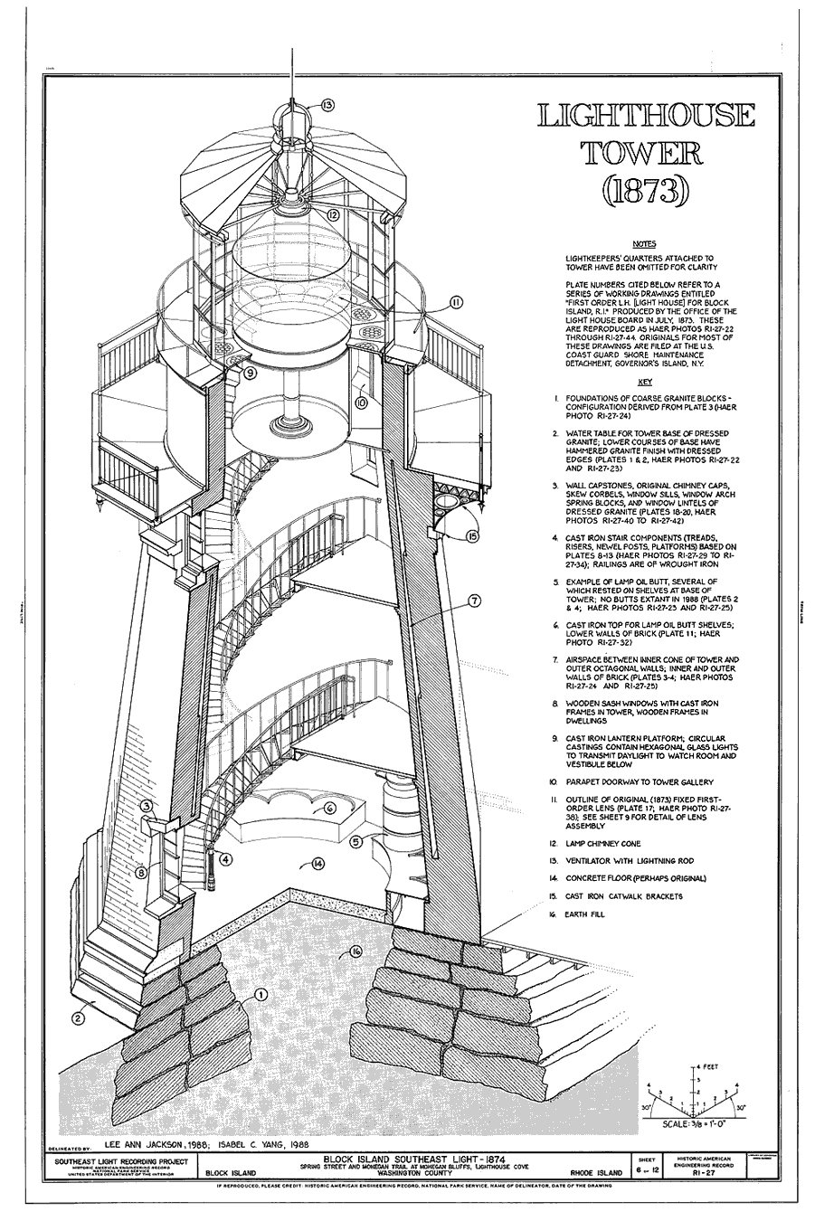 Interior of Block Island Southeast Lighthouse Tower 