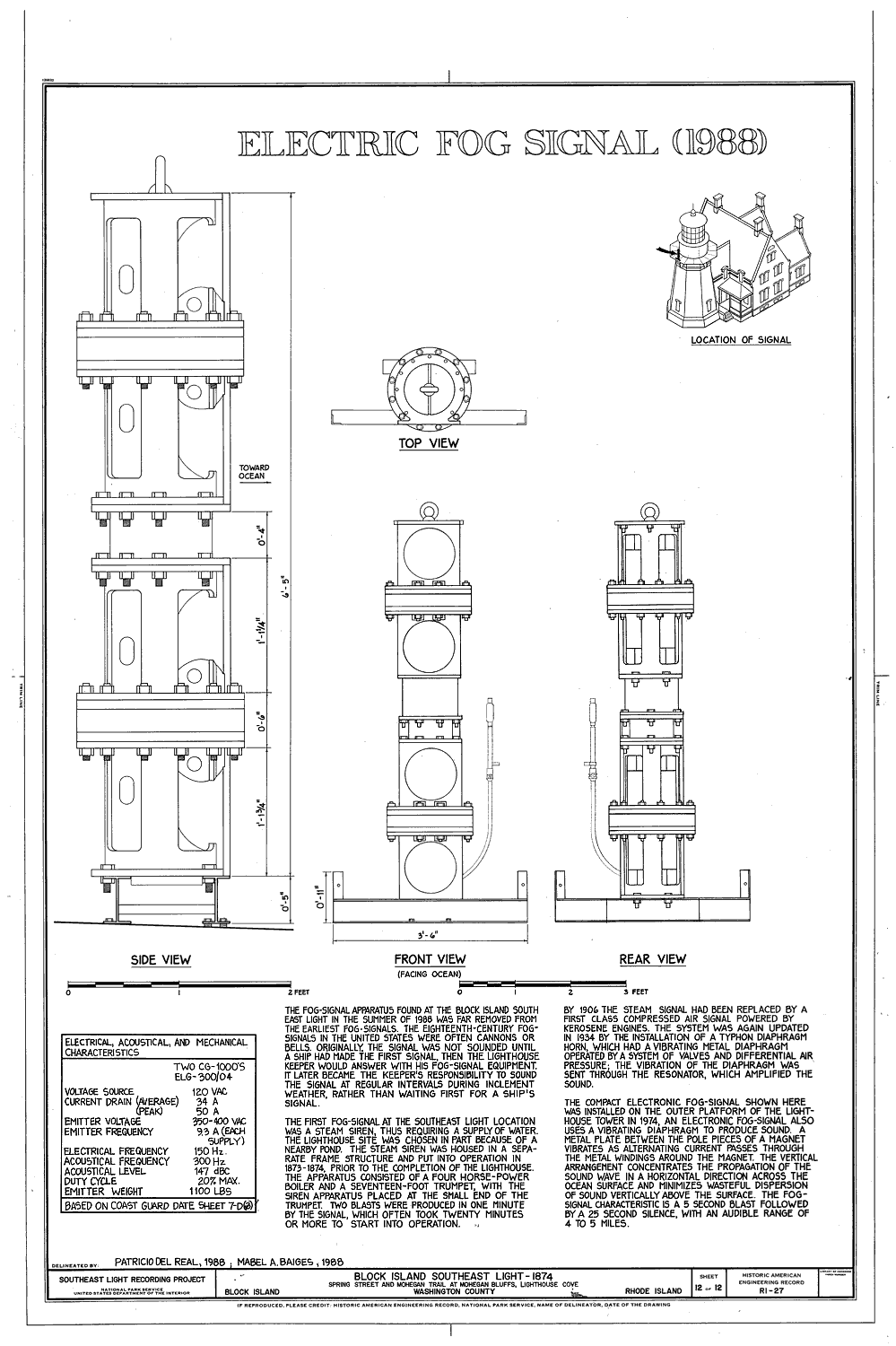 Block Island Southeast Lighthouse's 1988 Electric Fog Signal