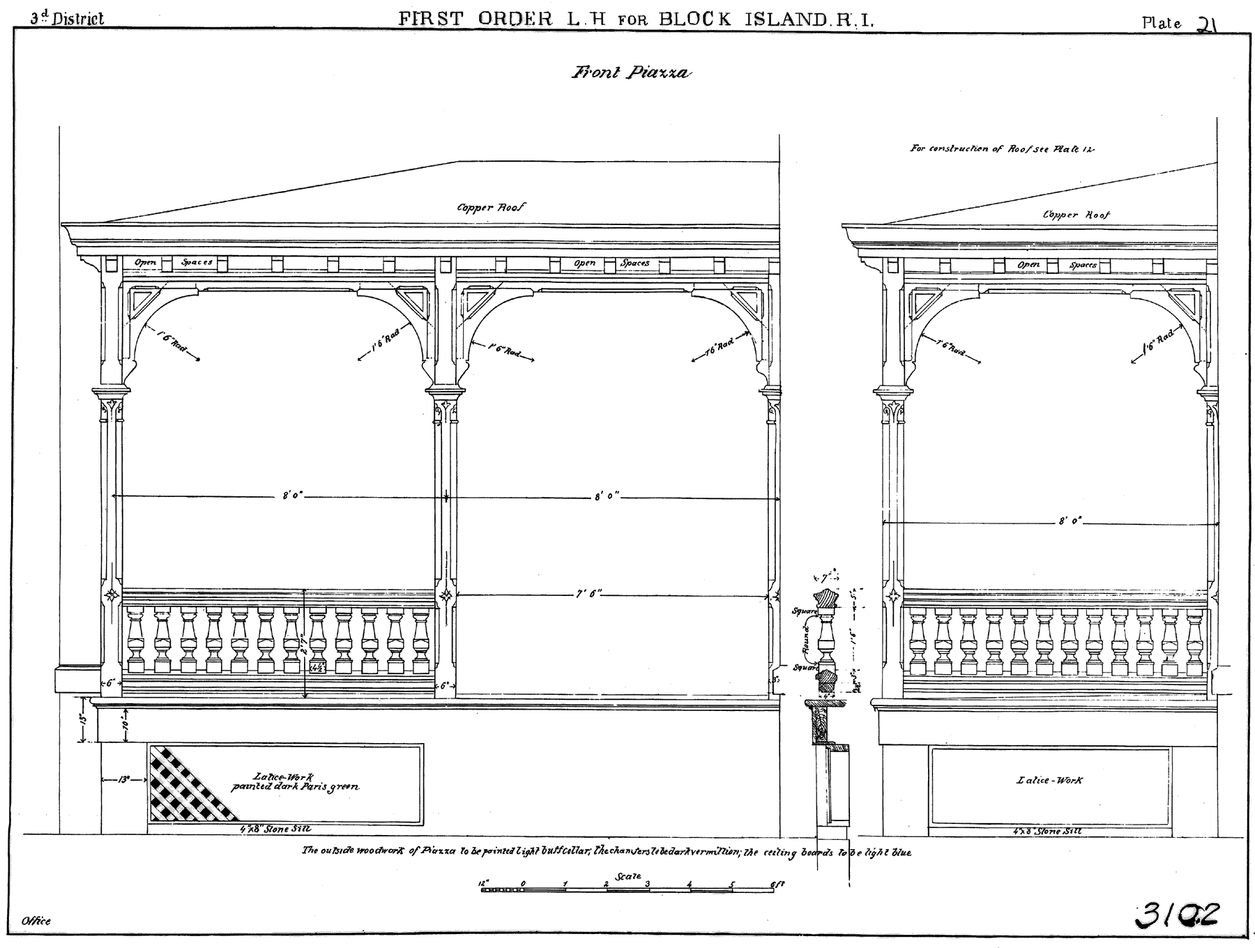 Plan for Block Island Southeast Lighthouse Front Porch