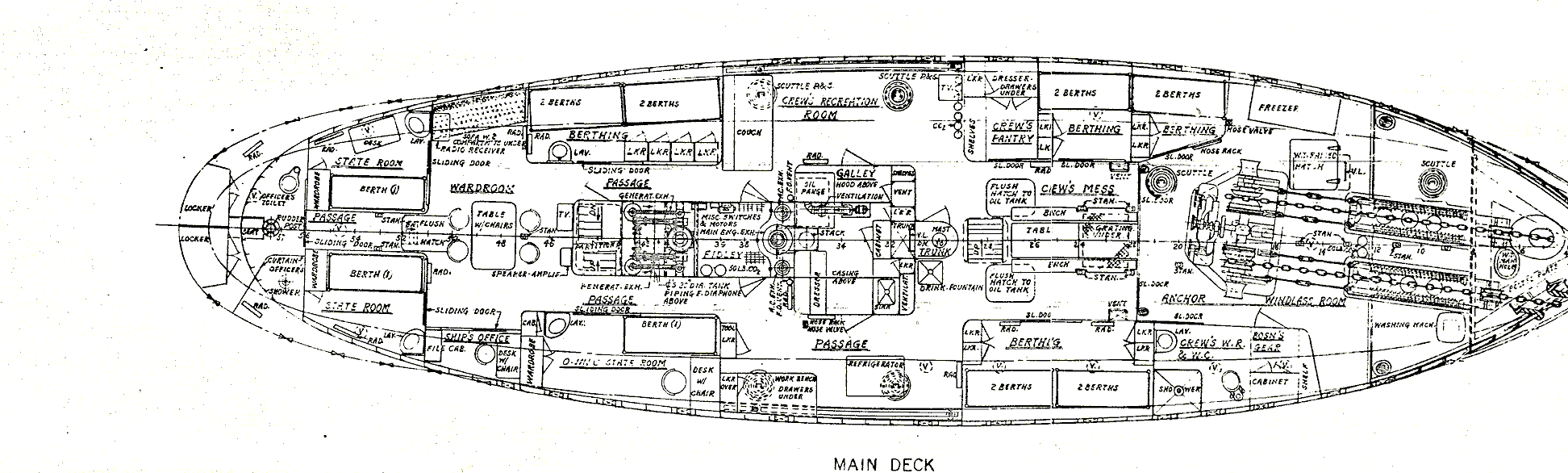 Brenton Reef Lightship 102 Photo 2 - Brenton Reef Lightship LV-102/WAL-525 Main Deck Plan