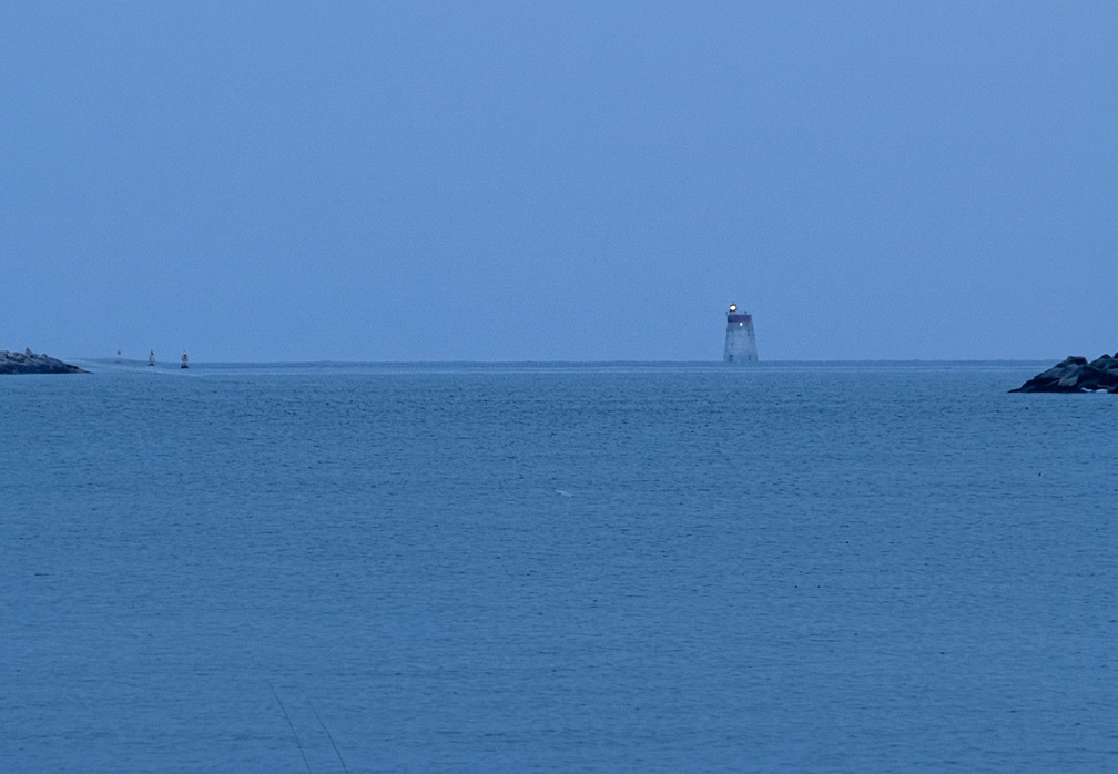 Brenton Reef Offshore Light Station At Night