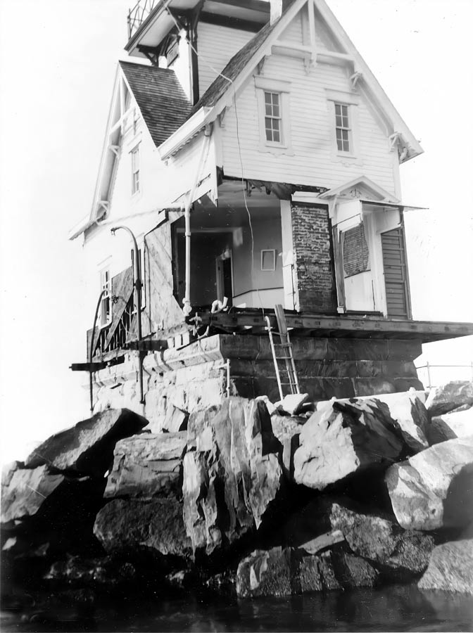 Bullock's Point Lighthouse After the 1938 Hurricane