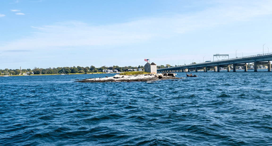 Gull Rocks Lighthouse's Base and Landing Pier