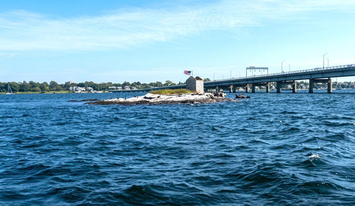 Gull Rocks Lighthouse's Base and Landing Pier