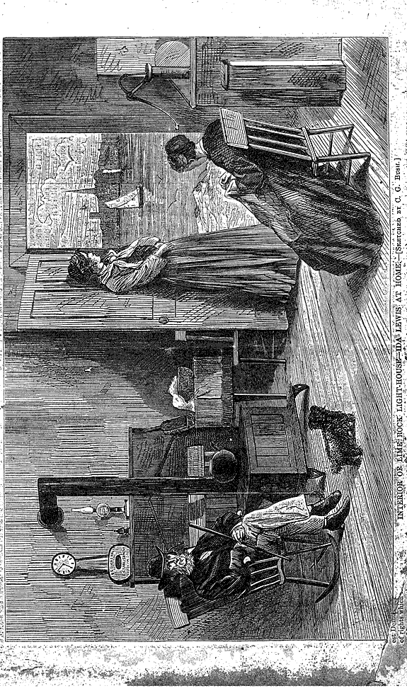 Harper's Weekly July 31, 1869 - Interior of Lime Rock Light-House - Ida Lewis At Home