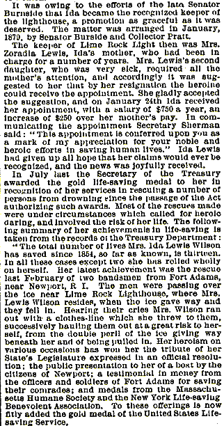 The Nation's Tribute to the Heroine of Lime Rock - An article from Frank Leslie's Illustrated Newspaper November 5, 1881 - Section 1