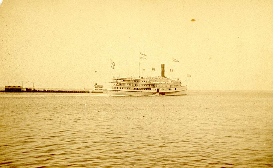 Plymouth (Steamer) Leaving Newport Harbor