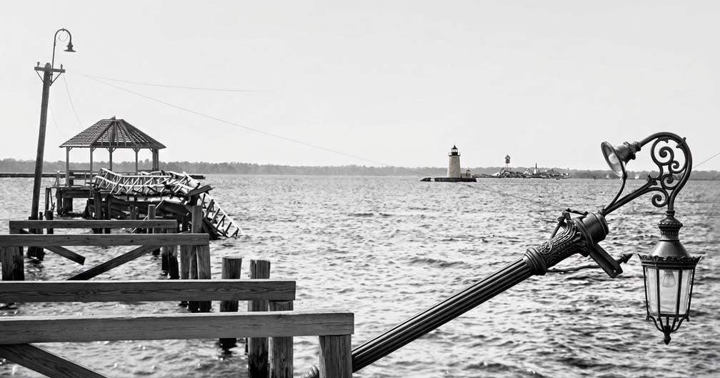 Newport Harbor Lighthouse after 1938 Hurricane