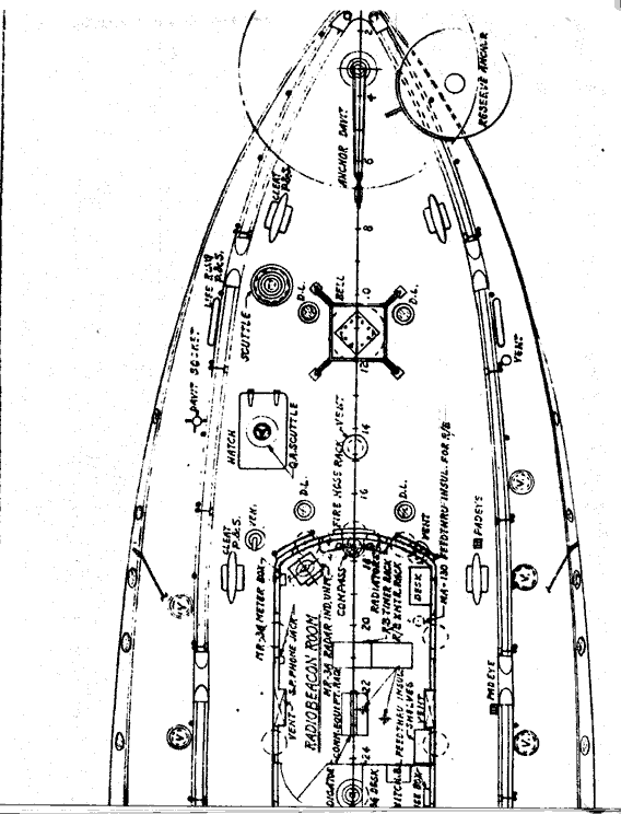 Brenton Reef Lightship LV-102/WAL-525 Upper Deck Plan - Section 1