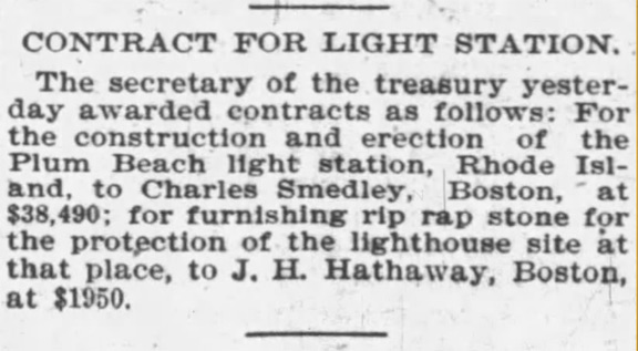 Plum Beach Light Station Contract