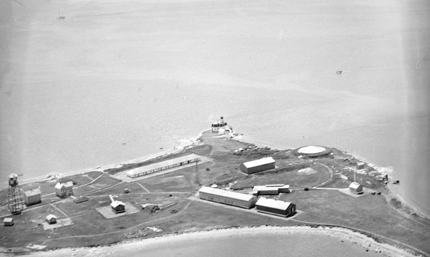 Aerial View of Rose Island Lighthouse