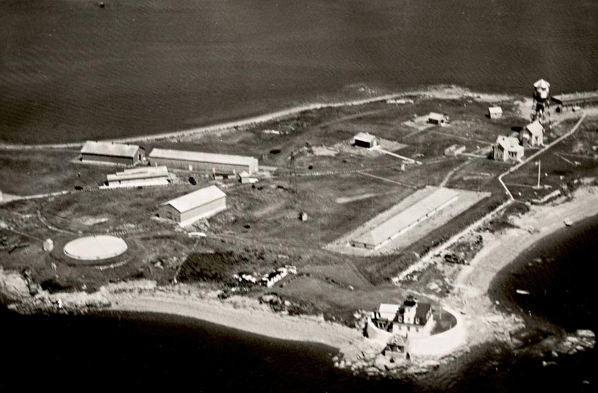 Aerial View of Rose Island Lighthouse