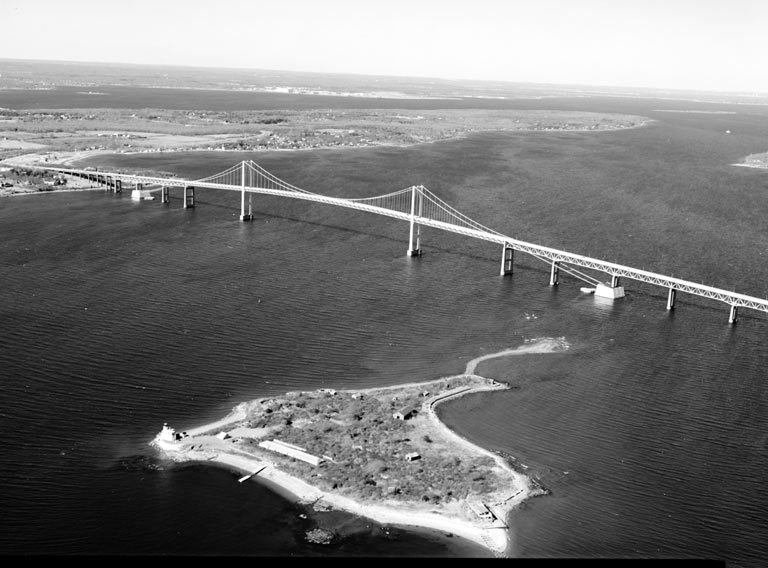 Aerial View of Rose Island Lighthouse