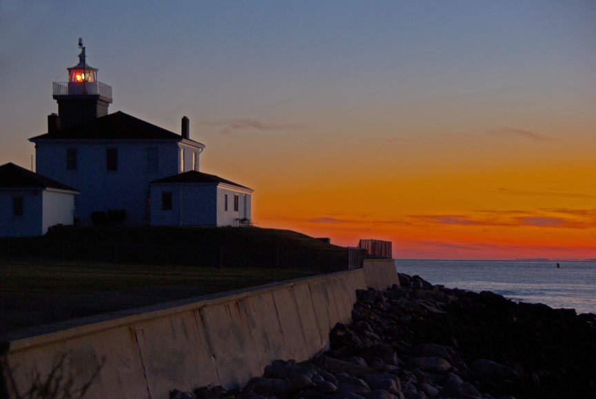 Watch
      Hill Lighthouse at Sunset