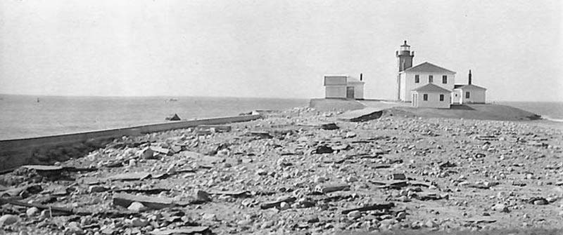 Erosion at Watch Hill Lighthouse After Hurricane Carol August 31, 1954