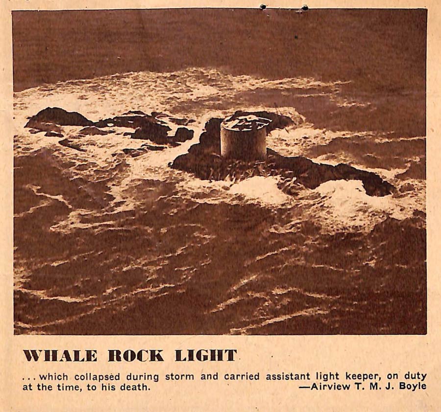 Aerial View of Whale Rock Lighthouse After the 1938 Hurricane