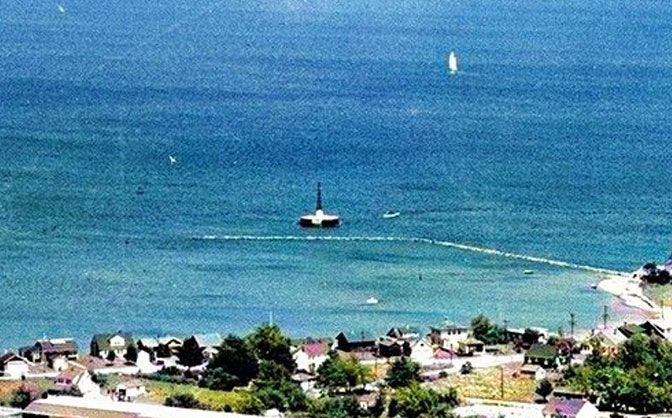 Aerial View Wickford Harbor Lighthouse's Base - 1962