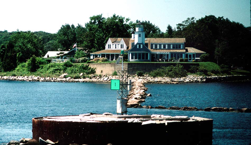 Wickford Harbor Lighthouse's Base and Poplar Point Lighthouse