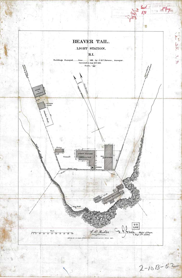 Map of Beavertail Light Station - 1890