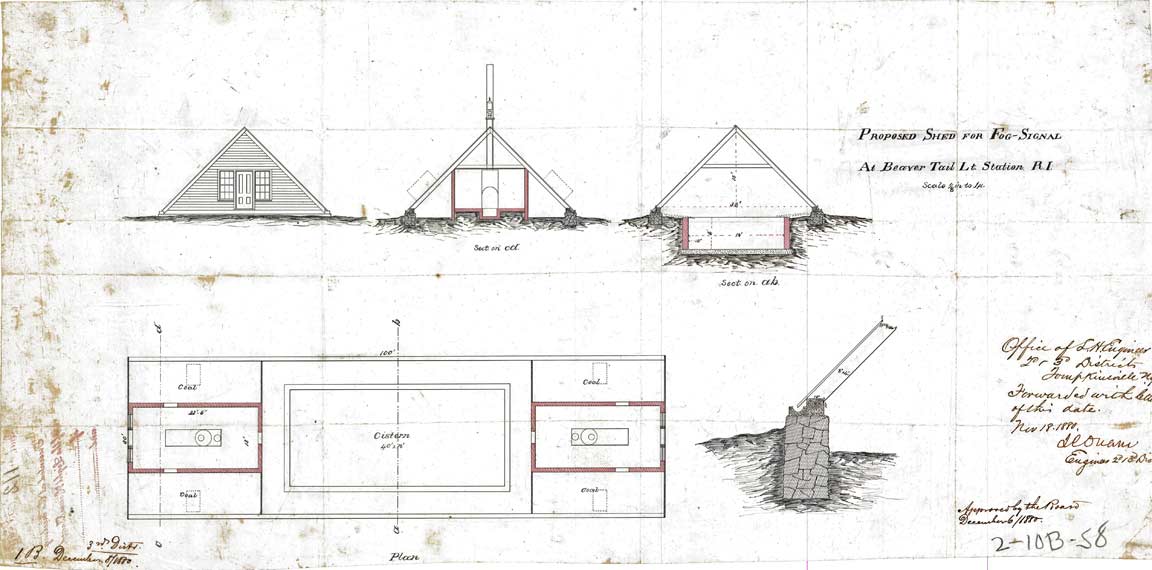 Proposed Plan for Fog Signal at Beavertail Light Station - 1880