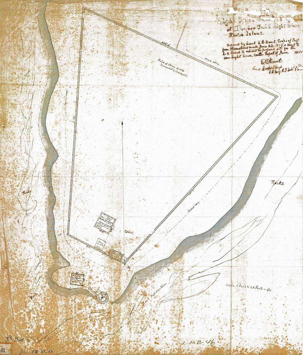Map of Beavertail Light Station - 1855 