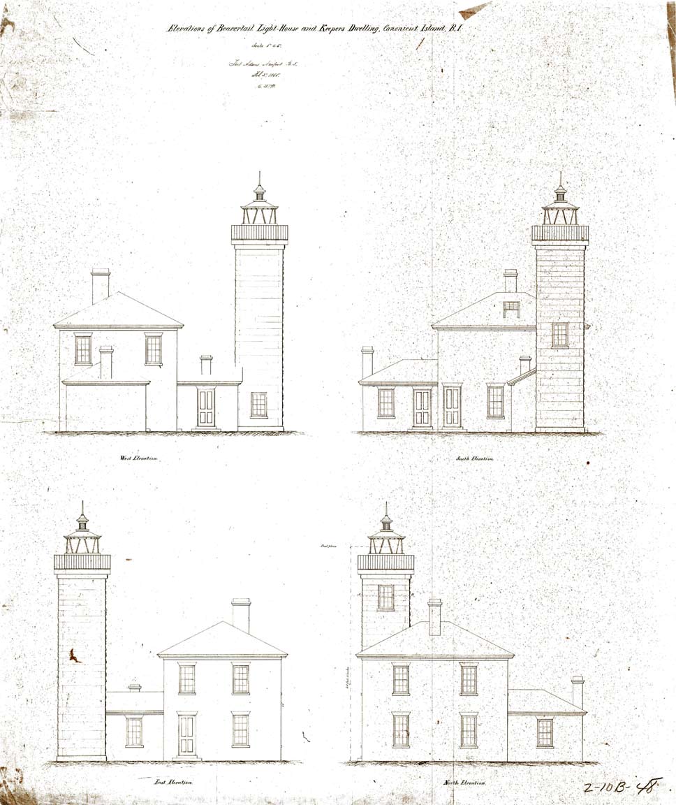 Plan Beavertail Lighthouse - 1856