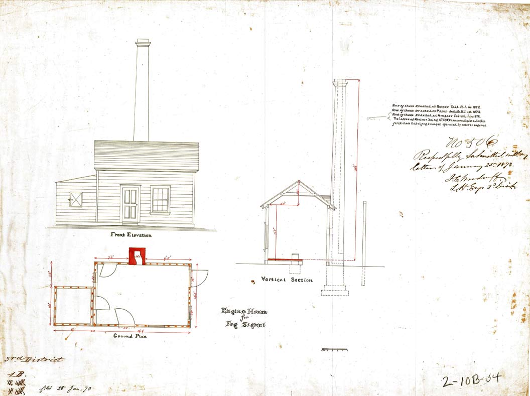 Plan for the Engine House Beavertail Lighthouse's Fog Signal - 1872