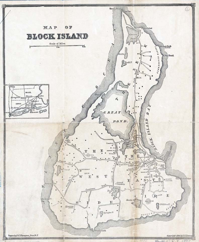 Map of Block Island - 1882