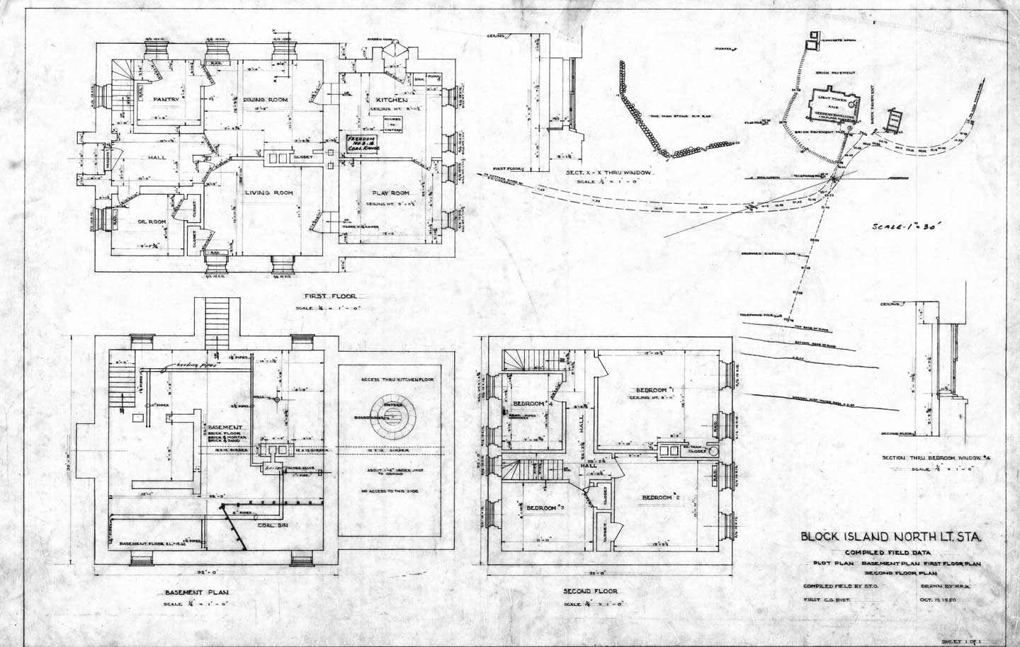 Block Island Lighthouse Plot Plan and Floor Plans 