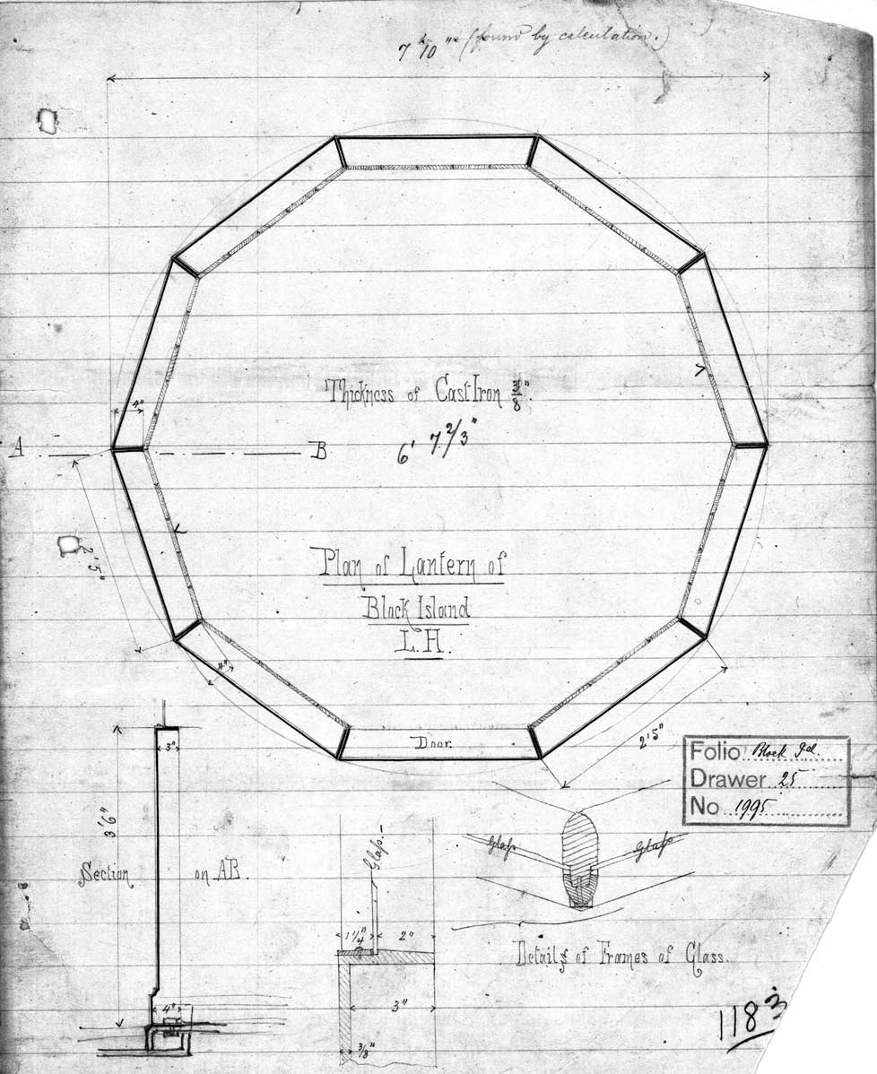 Plan of Lantern of Block Island Lighthouse