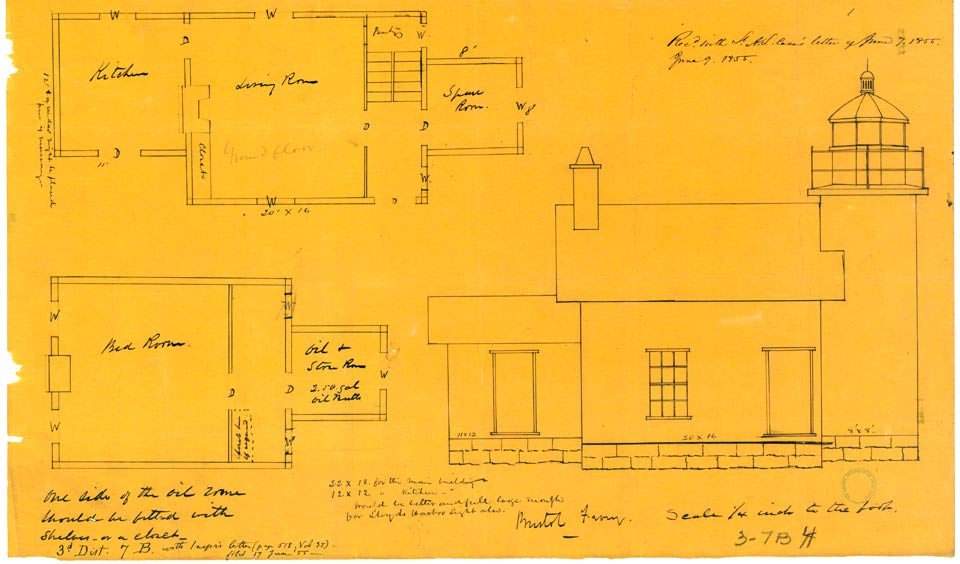 Preliminary Plan for 1855 Bristol Ferry Lighthouse