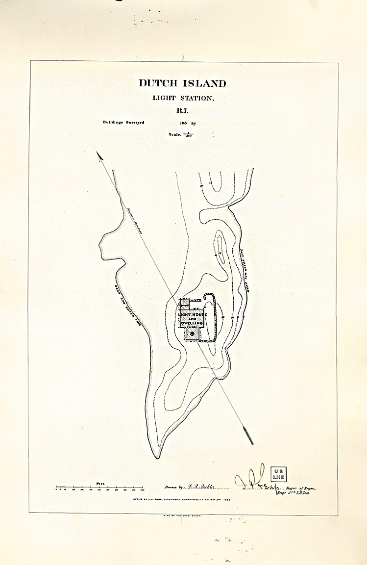 Dutch Island Light Station Map With Lighthouse 1868