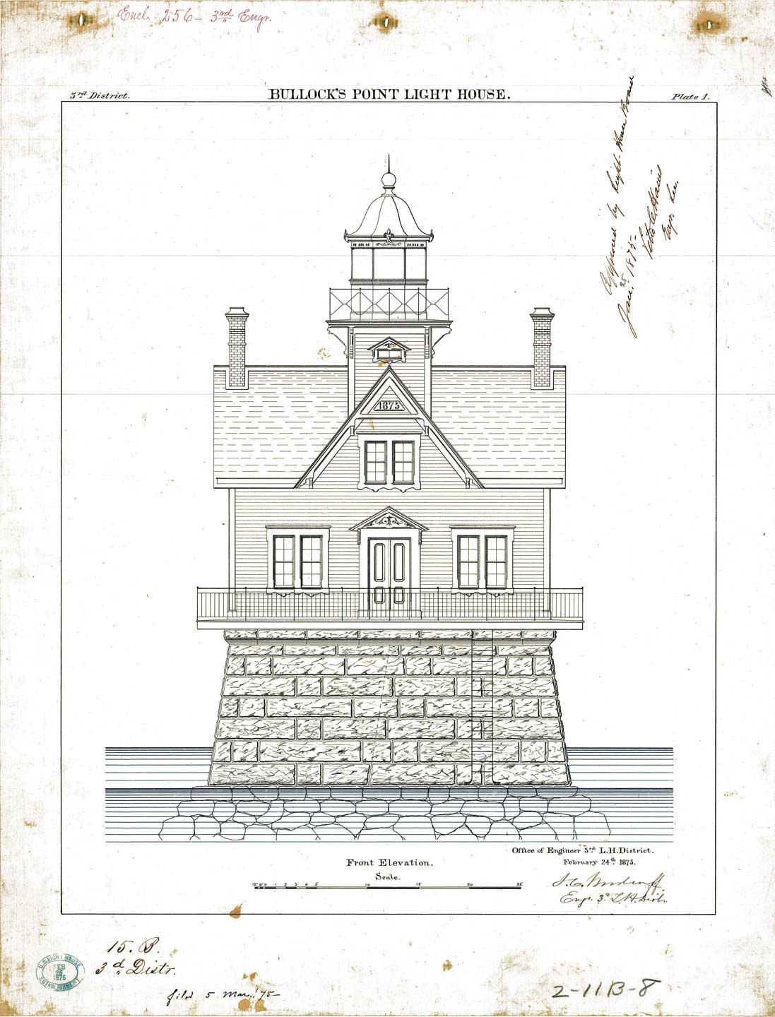 Front of Bullock's Point Lighthouse - 1875