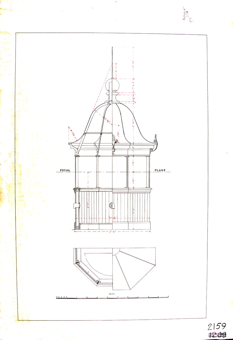 Plan for Bullock's Point Lighthouse's Lantern - 1875