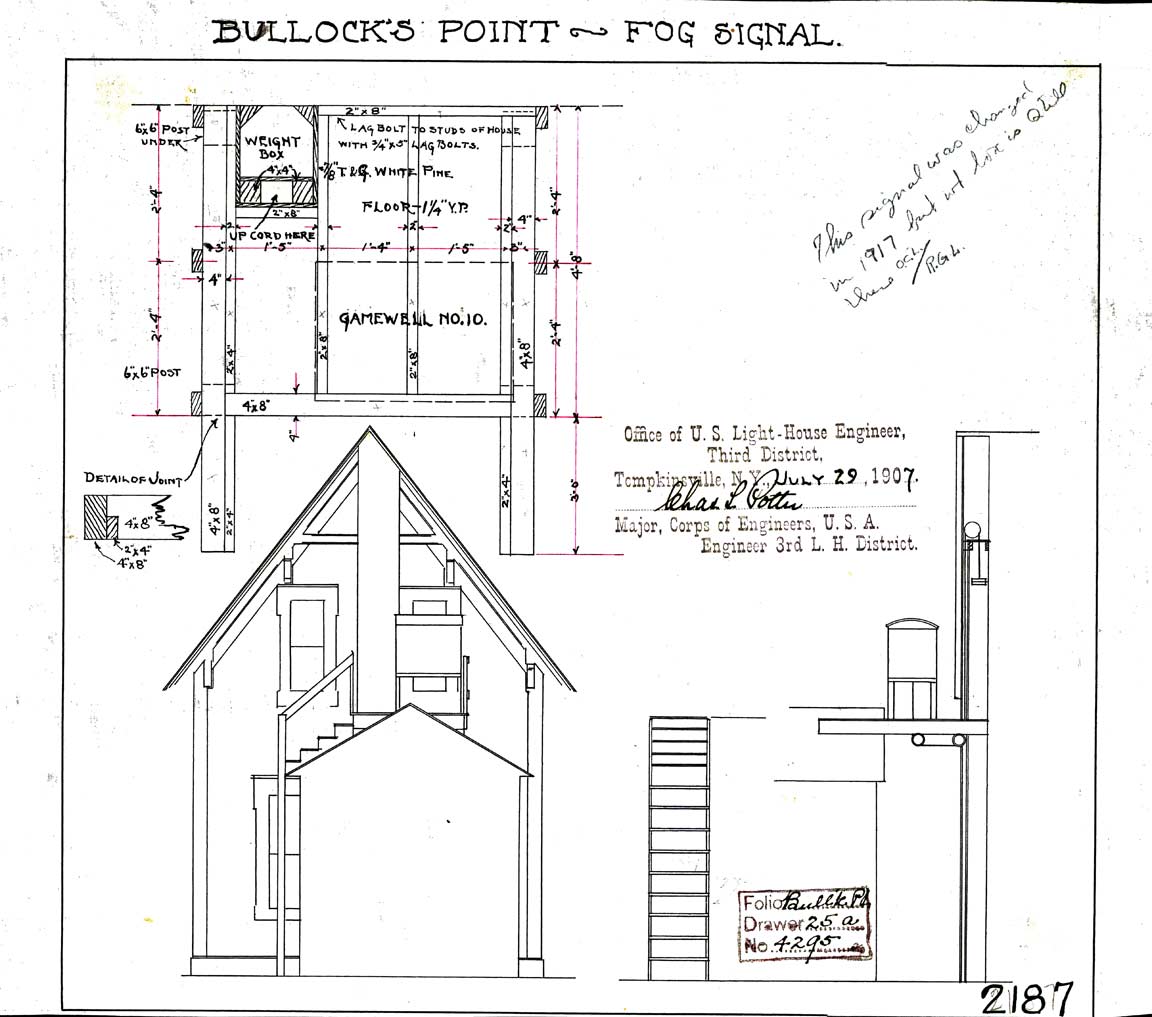   Plan of Bullock's Point Lighthouse's Fog Signal - 1907