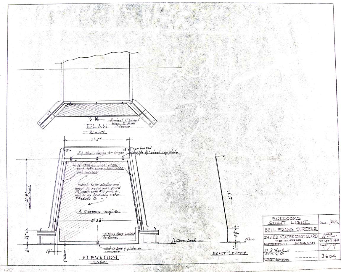   Plan of Bullock's Point Light Bell Frame - 1941