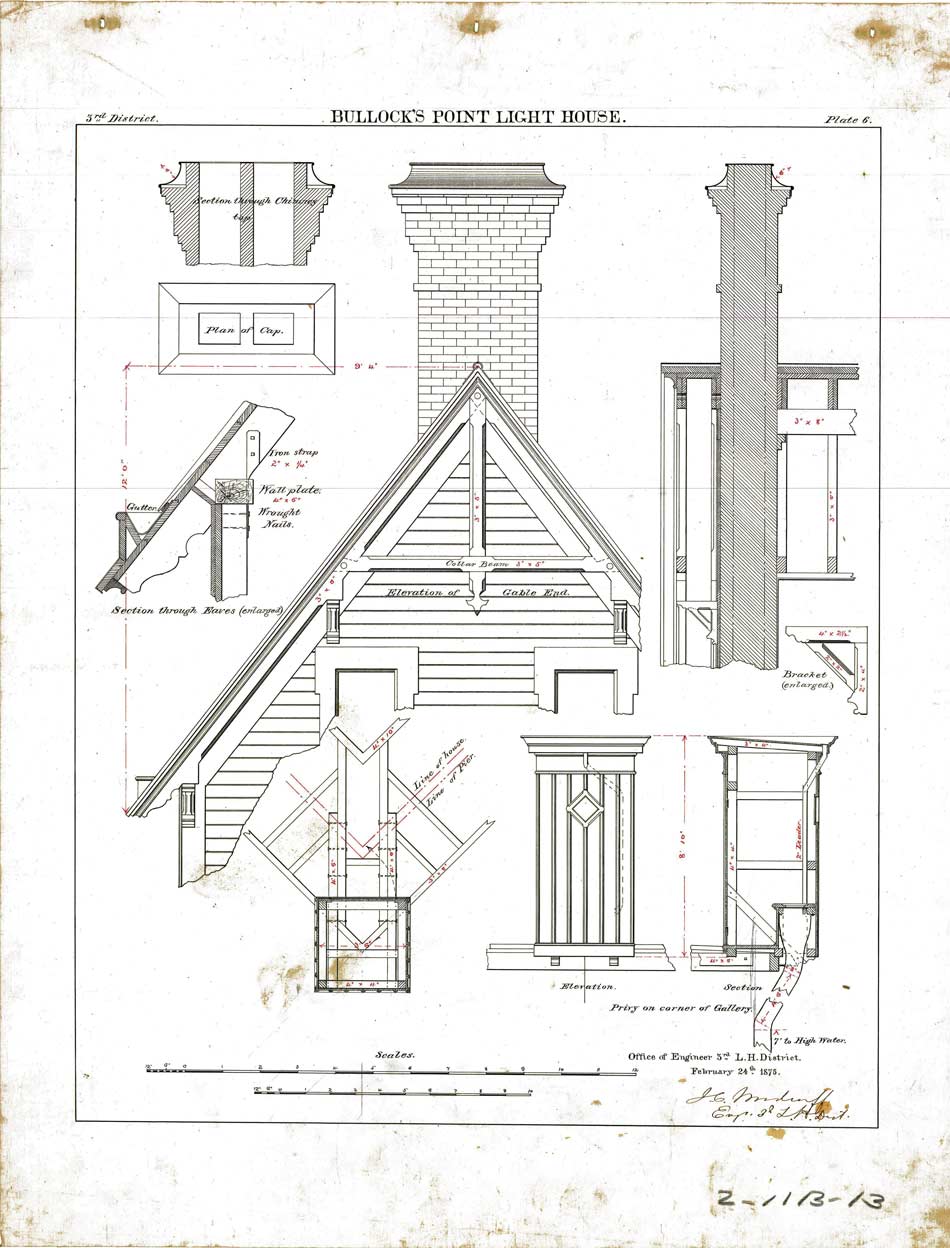 Design Features of Bullock's Point Lighthouse - 1875